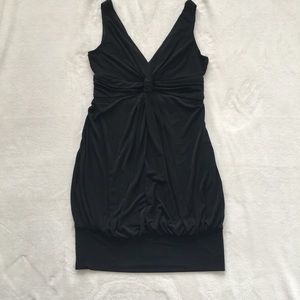 Twist-Front Sleeveless Cinched Bottom Dress